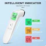 No-Touch Thermometer for Adults and Kids, Accurate Digital Baby Thermometer, Fever Alarm & Silent Mode, 2 in 1 Forehead & Object Mode