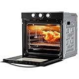 VIKIO HOME Electric Single Wall Oven 24 Inch, 2.83 Cu.Ft Built-in Convection Oven with 8 Cooking Functions, 3220W, 240V, Mechanical Knob Control for Big Family