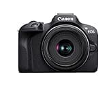 Canon EOS R100 Mirrorless Camera Body, APS‑C Sensor, 24.1 Megapixels, 4K Video (24p), Dual Pixel CMOS AF, 6.5 fps Burst Shooting, Lightweight Vlogging Camera for Entry-Level Creators, Black