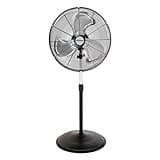 Hurricane Pro High-Velocity Oscillating Metal Stand Fan w/ 3-Speed Setting, 20" - Heavy-Duty Cooling Pedestal Unit w/ 4500 CFM, Adjustable Tilt & Height for Home, Garage, Gym & Workshop