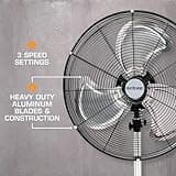 Hurricane Pro High-Velocity Oscillating Metal Stand Fan w/ 3-Speed Setting, 20" - Heavy-Duty Cooling Pedestal Unit w/ 4500 CFM, Adjustable Tilt & Height for Home, Garage, Gym & Workshop