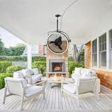 Ceiling Fans with Lights and Remote, 20 Inch Black Outdoor Ceiling Fans for Patios, 6-Speed DC Motor Floor Fan with Plug, 3 Color Temperatures Dimmable LED Light, Timer & Memory Function