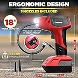 BULLSEYE PRO Tire Inflator with Pressure Gauge, Compact and Portable, Automatic Shut Off, 150 PSI Max, USB Home Rechargeable and Cord for Vehicular Use As Seen On TV (9475)