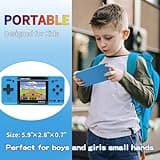 Handheld Game for Kids -Preloaded 220 Retro Video Games, Portable Gaming Player with Rechargeable Battery 3.0" LCD Screen, Mini Arcade Electronic Toy Gifts for Boys Girls (Blue)