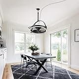 Ceiling Fans with Lights and Remote, 20 Inch Black Outdoor Ceiling Fans for Patios, 6-Speed DC Motor Floor Fan with Plug, 3 Color Temperatures Dimmable LED Light, Timer & Memory Function