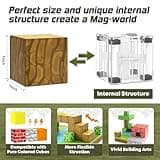 Magnetic Blocks-Build Mine Magnet World, Craft Magnetic Toys for Boys & Girls Age 3-4 4-5 6-8, STEM Montessori Sensory Toys for Toddlers Gifts for 3+ Years Old, 48PCS Fidget 1" Cubes Construction Toy