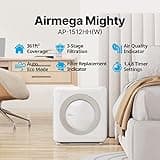 Coway Airmega AP-1512HH(W) True HEPA Purifier with Air Quality Monitoring, Auto, Timer, Filter Indicator, and Eco Mode, 16.8 x 18.3 x 9.7, White