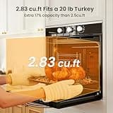 VIKIO HOME Electric Single Wall Oven 24 Inch, 2.83 Cu.Ft Built-in Convection Oven with 8 Cooking Functions, 3220W, 240V, Mechanical Knob Control for Big Family