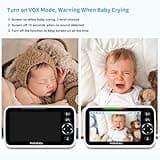 HelloBaby No WiFi Baby Monitor 5" Screen 30-Hour Battery Pan-Tilt-Zoom Video Upgrade with Camera and Audio, Night Vision, VOX, 2-Way Talk, 8 Lullabies and 1000ft Range, HB6550