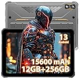 HOTWAV R7 Rugged Tablet Android 13, 15600mAh 10.1 Inch HD+ Waterproof Tablet, 12GB+256GB/(2TB TF) Outdoor Work Tablets, 16MP+16MP Camera Octa Core/Daul SIM 4G/IP68&IP69K/Face ID/GPS/OTG/Widevine L1