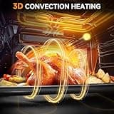 Wall-Oven-24-inch-Wall-Oven, Electric Wall Oven 24 inch, 2.5 Cu.Ft. Single Wall Oven with Frying Basket, 10 Cooking Functions & 8 Shortcut Menu 2800W Built-in Convection Oven